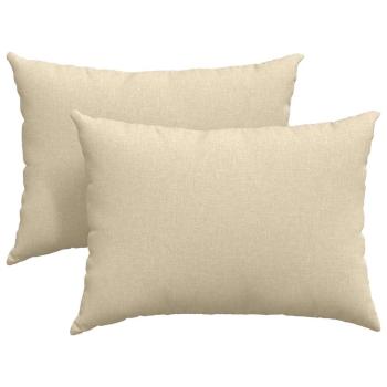 Sofakissen 2 pcs Creme 70 x 50 cm Stoff