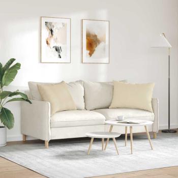 Sofakissen 2 pcs Creme 70 x 50 cm Stoff