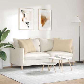 Sofa Kissen 2 pcs Creme 70 x 50 cm Stoff