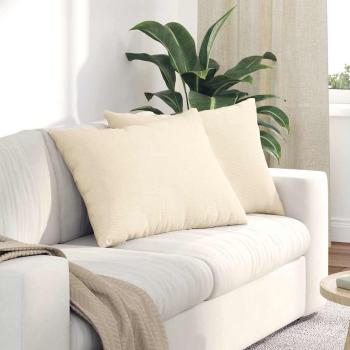 ARDEBO.de - Sofakissen 2 pcs Creme 70 x 50 cm Cordstoff