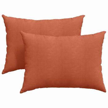 ARDEBO.de - Sofakissen 2 pcs Rot-Orange 70 x 50 cm Cordstoff