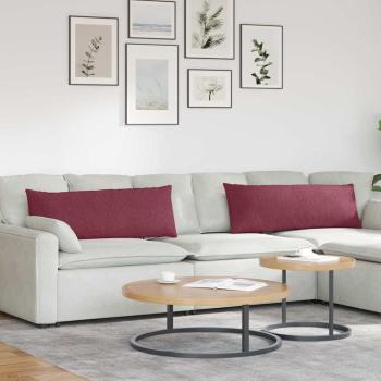 ARDEBO.de - Sofakissen 2 pcs Weinrot 120 x 40 cm Stoff