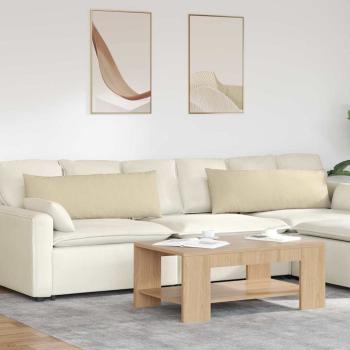 ARDEBO.de - Sofakissen 2 pcs Creme 120 x 40 cm Stoff