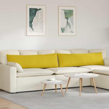 ARDEBO.de - Sofakissen 2 pcs Gelb 145 x 40 cm Cordstoff