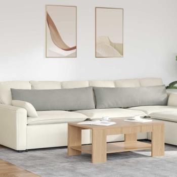 ARDEBO.de - Sofa Kissen 2 pcs Hellgrau 145 x 40 cm Stoff