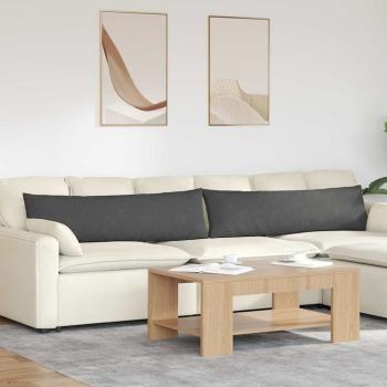ARDEBO.de - Sofakissen 2 pcs Dunkelgrau 145 x 40 cm Cordstoff