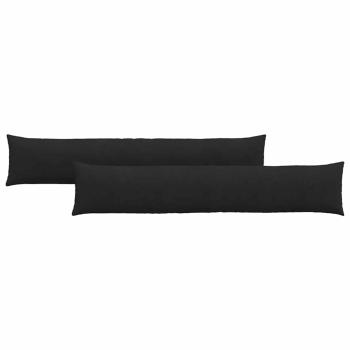 Sofakissen 2 pcs Schwarz 200 x 40 cm Stoff