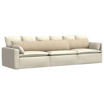 Sofa Kissen 2 pcs Creme 200 x 40 cm Stoff
