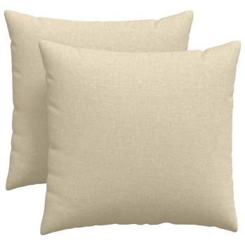 Sofakissen 2 pcs Creme 45 x 45 cm Stoff