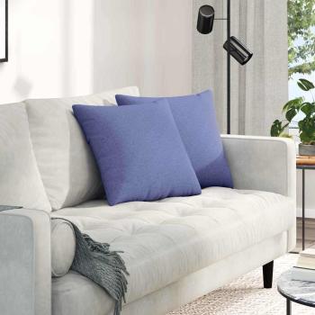 ARDEBO.de - Sofakissen 2 pcs Blau 45 x 45 cm Stoff