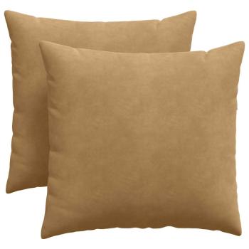 Sofakissen 2 pcs Braun 45 x 45 cm Cordstoff