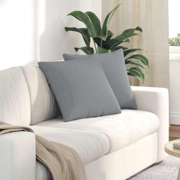 ARDEBO.de - Sofakissen 2 pcs Hellgrau 50 x 50 cm Stoff