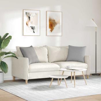 Sofakissen 2 Stk. Stoff Wolkengrau 50 x 50 cm