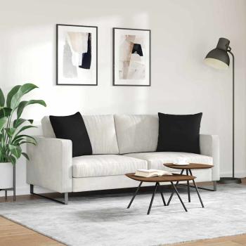 Sofa Kissen 2 pcs Schwarz 50 x 50 cm Stoff