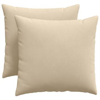 ARDEBO.de - Sofa Kissen 2 pcs Creme 50 x 50 cm Stoff