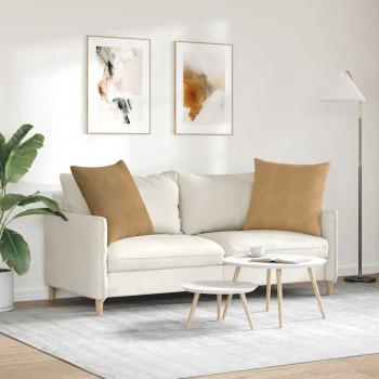 Sofakissen 2 pcs Braun 60 x 60 cm Cordstoff
