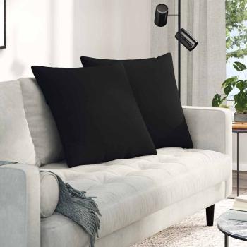 ARDEBO.de - Sofa Kissen 2 pcs Schwarz 60 x 60 cm Stoff
