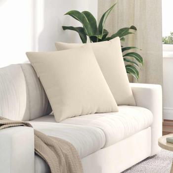 ARDEBO.de - Sofa Kissen 2 pcs Beige 60 x 60 cm Stoff