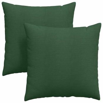 Sofakissen 2 stk. Cordstoff Dunkelgrün 60 x 60 cm