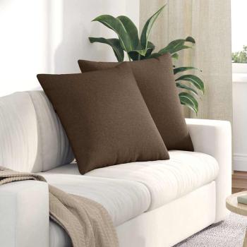 ARDEBO.de - Sofakissen 2 pcs Braun 80 x 80 cm Stoff