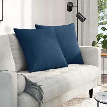 ARDEBO.de - Sofakissen 2 pcs Blau 80 x 80 cm Stoff