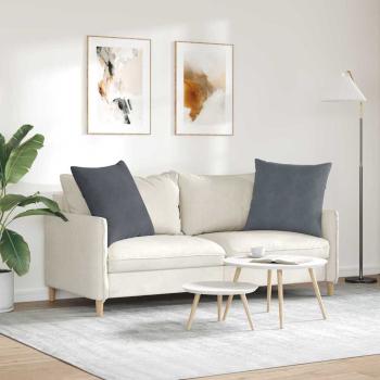 Sofakissen 2 pcs Dunkelgrau 80 x 80 cm Cordstoff