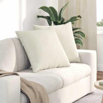 ARDEBO.de - Sofakissen 2 pcs Creme 80 x 80 cm Cordstoff