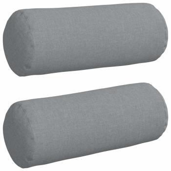 Bolsterkissen 2 pcs Hellgrau Ø 15 x 40 cm Stoff