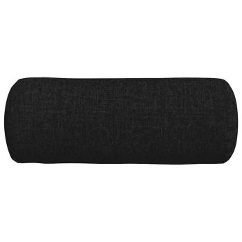 Bolsterkissen 2 pcs Schwarz Ø 15 x 40 cm Stoff