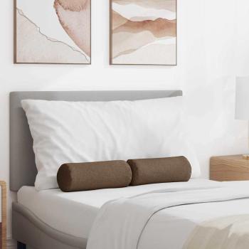 ARDEBO.de - Bolsterkissen 2 pcs Braun Ø 15 x 40 cm Stoff