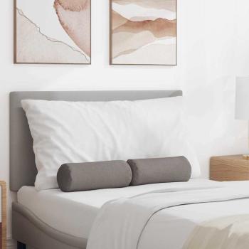 ARDEBO.de - Bolsterkissen 2 pcs Taupe Ø 15 x 40 cm Stoff