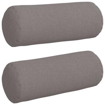 Bolsterkissen 2 pcs Taupe Ø 15 x 40 cm Stoff
