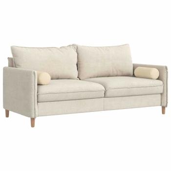 Bolsterkissen 2 pcs Creme Ø 15 x 40 cm Stoff