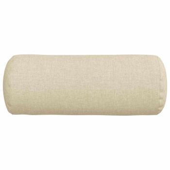 Bolsterkissen 2 pcs Creme Ø 15 x 40 cm Stoff