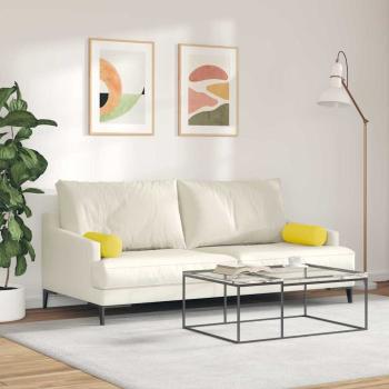 Bolsterkissen 2 pcs Helles Gelb Ø 15 x 40 cm Stoff