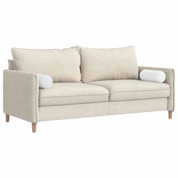 Bolsterkissen 2 pcs Weiß Ø 15 x 40 cm Stoff