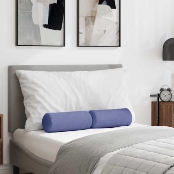 ARDEBO.de - Bolsterkissen 2 pcs Jeans blau Ø 15 x 40 cm Stoff