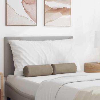 ARDEBO.de - Bolsterkissen 2 pcs Taupe Ø 15 x 40 cm Mikrofaserstoff