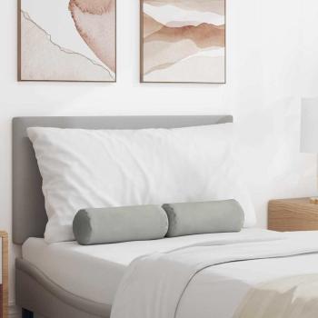 ARDEBO.de - Bolsterkissen 2 pcs Hellgrau Ø 15 x 40 cm Mikrofaserstoff