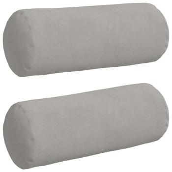 Bolsterkissen 2 pcs Hellgrau Ø 15 x 40 cm Mikrofaserstoff