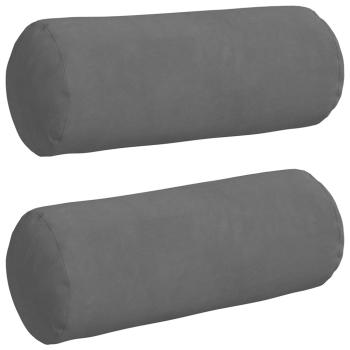 Bolsterkissen 2 pcs Dunkelgrau Ø 15 x 40 cm Mikrofaserstoff