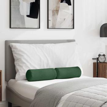 ARDEBO.de - Bolsterkissen 2 pcs Dunkelgrün Ø 15 x 40 cm Cordstoff