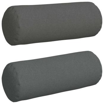 Bolsterkissen 2 pcs Dunkelgrau Ø 25 x 70 cm Stoff