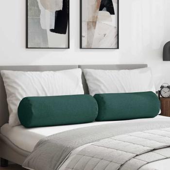 ARDEBO.de - Bolsterkissen 2 pcs Dunkelgrün Ø 25 x 70 cm Stoff