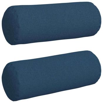 Bolsterkissen 2 pcs Blau Ø 25 x 70 cm Stoff