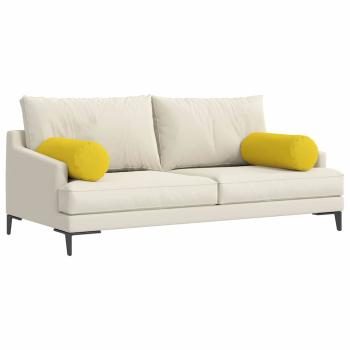 Bolsterkissen 2 pcs Helles Gelb Ø 25 x 70 cm Stoff