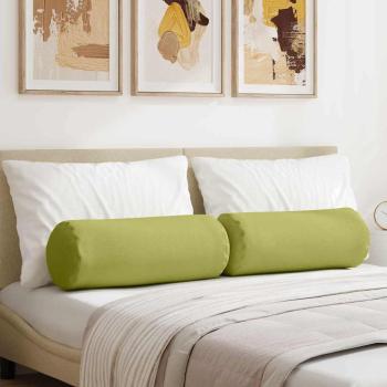 ARDEBO.de - Bolsterkissen 2 pcs Hellgrün Ø 25 x 70 cm Stoff