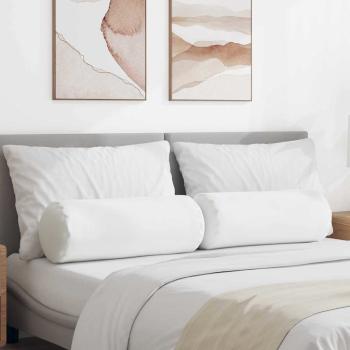 ARDEBO.de - Bolsterkissen 2 pcs Weiß Ø 25 x 70 cm Stoff