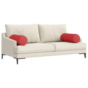 Bolsterkissen 2 pcs Rot Ø 25 x 70 cm Stoff