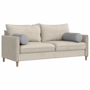 Bolsterkissen 2 pcs Wolkengrau Ø 25 x 70 cm Stoff